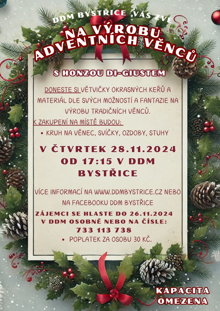 VÝROBA ADVENTNÍHO VĚNCE