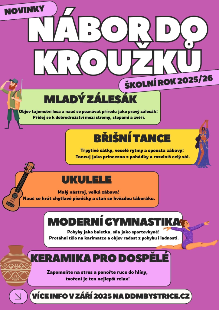 NÁBOR DO KROUŽKŮ - NOVINKY
