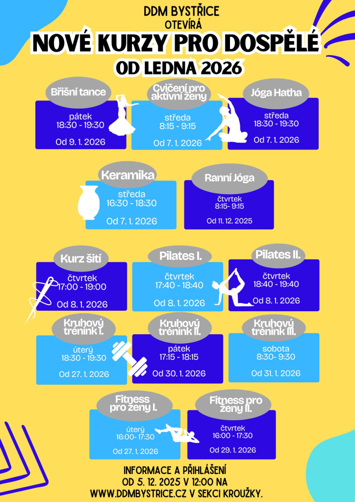 NOVÉ KURZY PRO DOSPĚLÉ