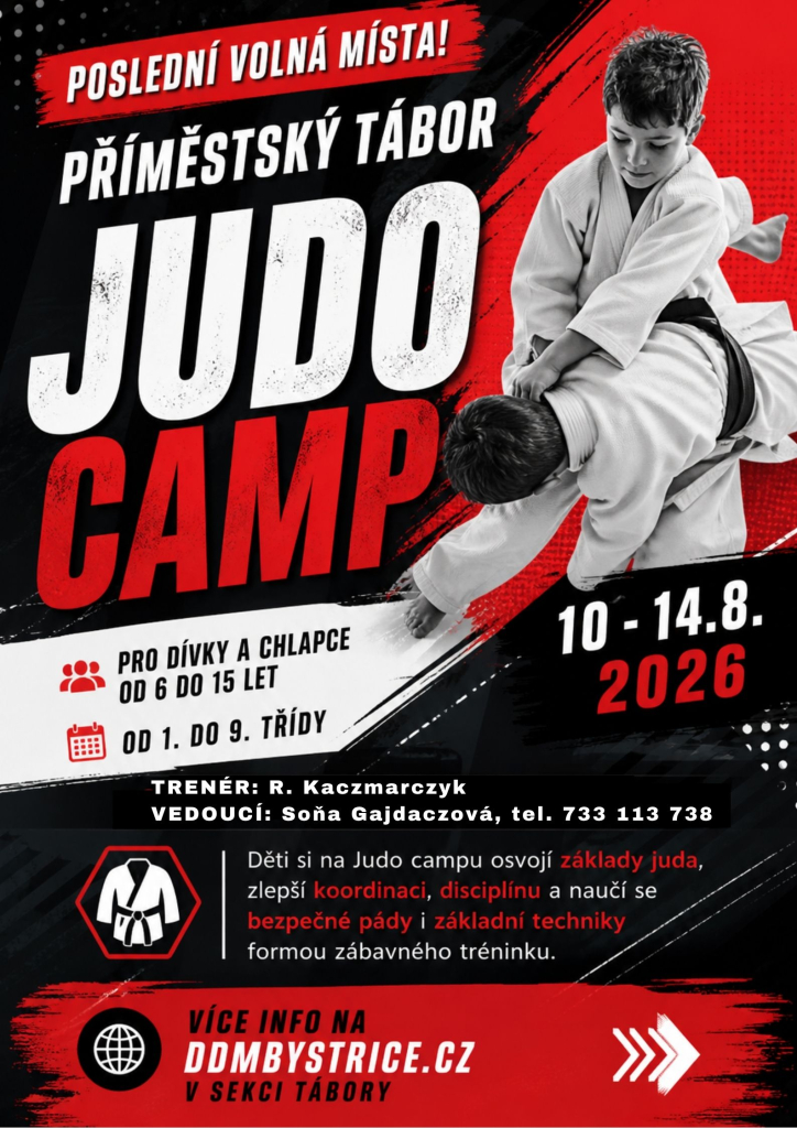 POSLEDNÍ VOLNÁ MÍSTA! JUDO CAMP