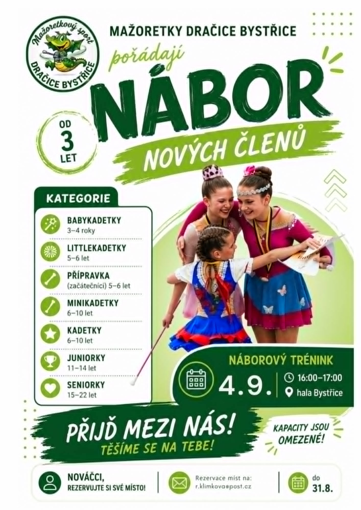 NÁBOR MAŽORETEK