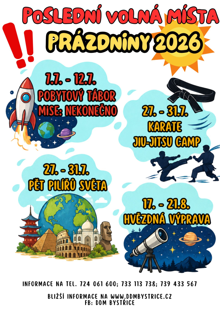 POSLEDNÍ VOLNÁ MÍSTA!