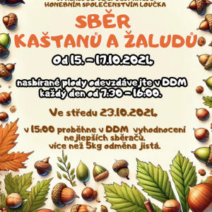 SBĚR KAŠTANŮ A ŽALUDŮ