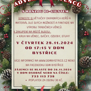 VÝROBA ADVENTNÍHO VĚNCE