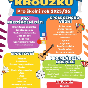 PŘEDBĚŽNÁ NABÍDKA KROUŽKŮ 2025/26