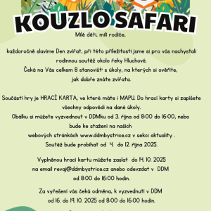 HRA KOLEM ŘEKY HLUCHOVÉ - KOUZLO SAFARI