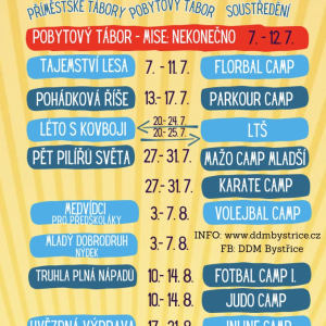 PŘEHLED LETNÍCH TÁBORŮ